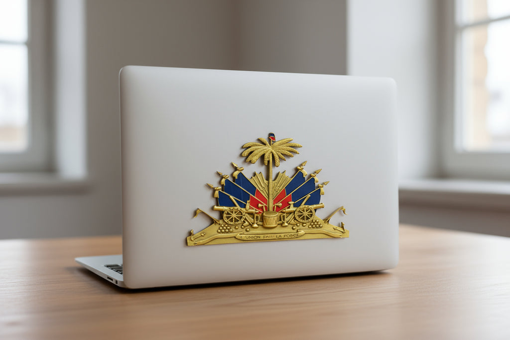 2pcs Emblem palmis haiti car stickers