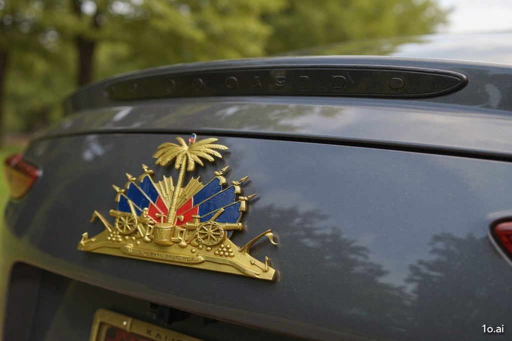 2pcs Emblem palmis haiti car stickers